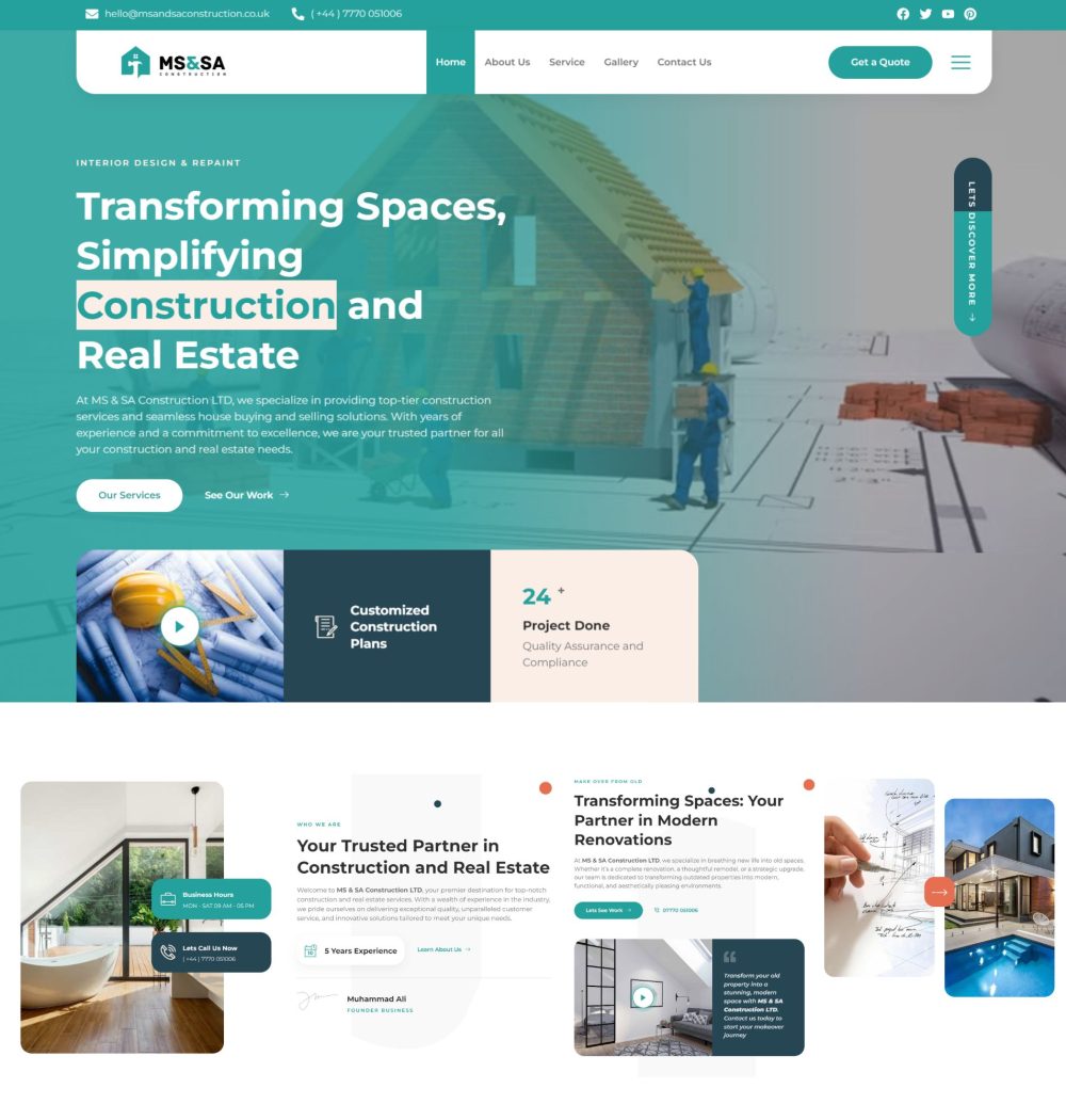 Construction and Real Estate website