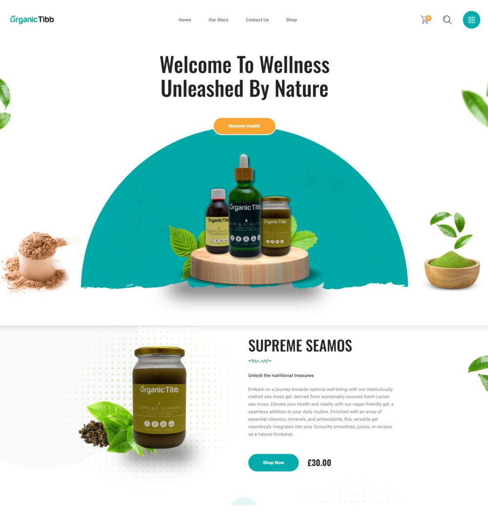 organic product website